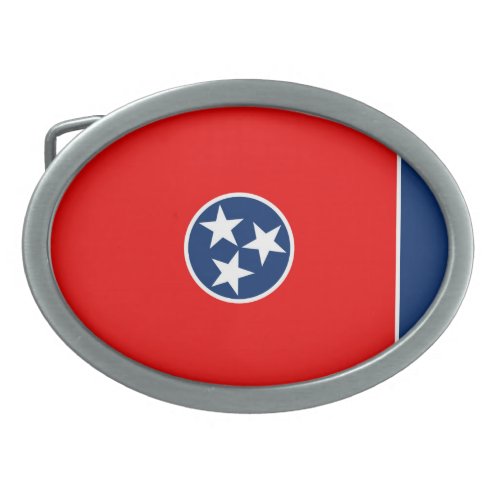 Tennessee State Flag Design Oval Belt Buckle