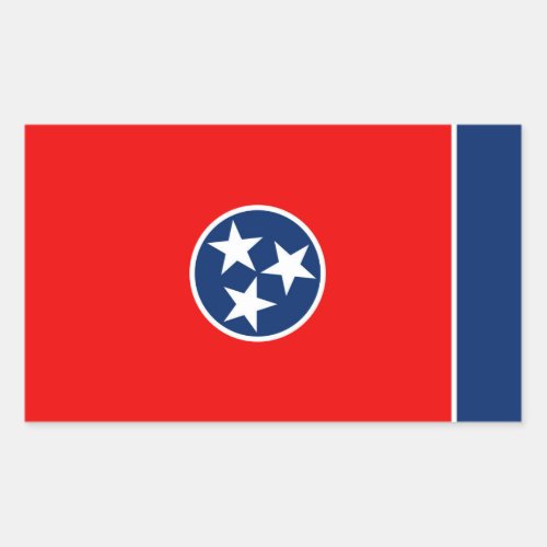Tennessee State Flag Design Rectangular Sticker