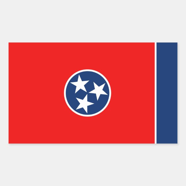 Tennessee State Flag Design Rectangular Sticker (Front)