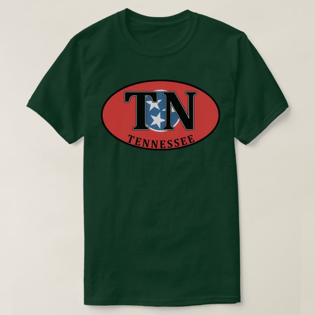 TENNESSEE STATE FLAG EURO OVAL NASHVILLE MEMPHIS G T-Shirt (Design Front)