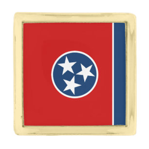Tennessee State Flag Gold Finish Lapel Pin