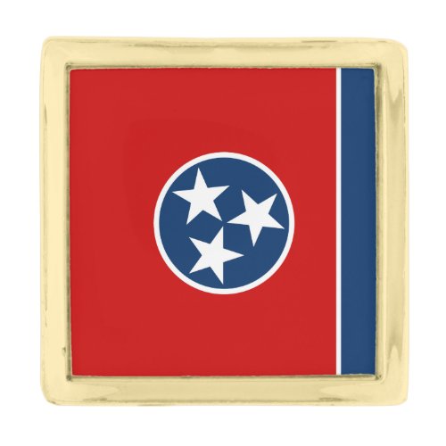 Tennessee State Flag Gold Finish Lapel Pin