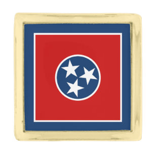 Tennessee State Flag Gold Finish Lapel Pin