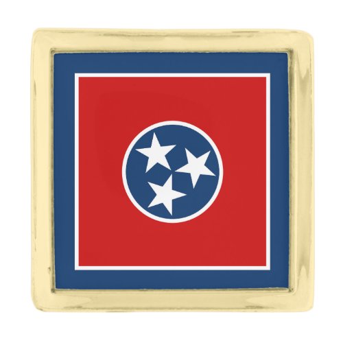 Tennessee State Flag Gold Finish Lapel Pin