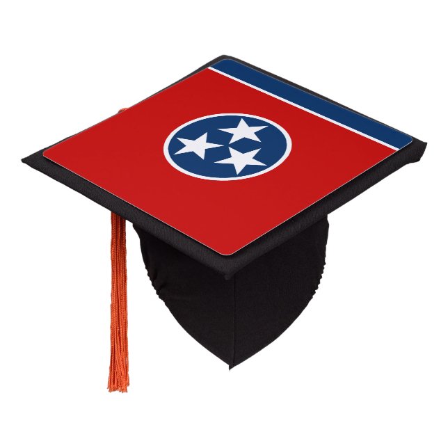 Tennessee State Flag Graduation Cap Topper (Angled)