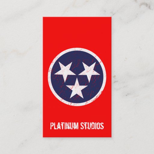 Customizable Tennessee State Flag Grunge Music Studio Business Card