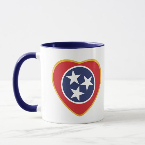Tennessee State Flag Heart Mug