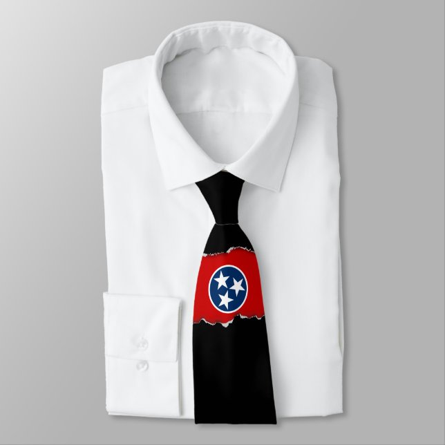 Tennessee State Flag Neck Tie (Tied)