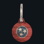 Tennessee State Flag on Old Wood Grain Pet Tag<br><div class="desc">Feel free to modify the design according to your own preferences. You may change the design location, orientation, background colors and size. Also, you may add your own text, or slogan set its font, location and size, all in order to create the ultimate personal gift for you and your loved...</div>