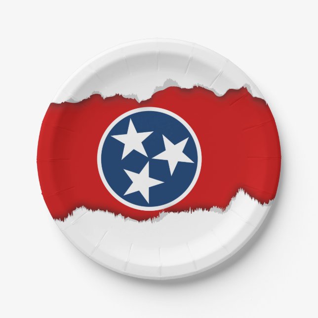 Tennessee State Flag Paper Plates (Front)
