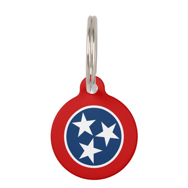 Tennessee State Flag Pet Name Tag (Back)