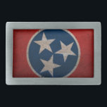 Tennessee State Flag Rectangular Belt Buckle<br><div class="desc">Prominently display your Tennessee state flag and show off your state pride!</div>