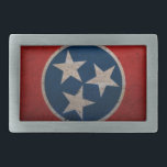 Tennessee State Flag Rectangular Belt Buckle<br><div class="desc">Prominently display your Tennessee state flag and show off your state pride!</div>