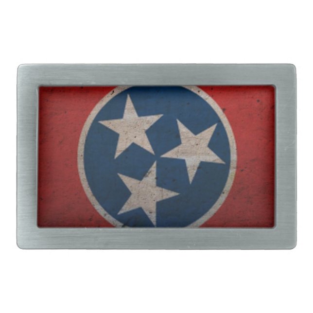 Tennessee State Flag Rectangular Belt Buckle (Front)