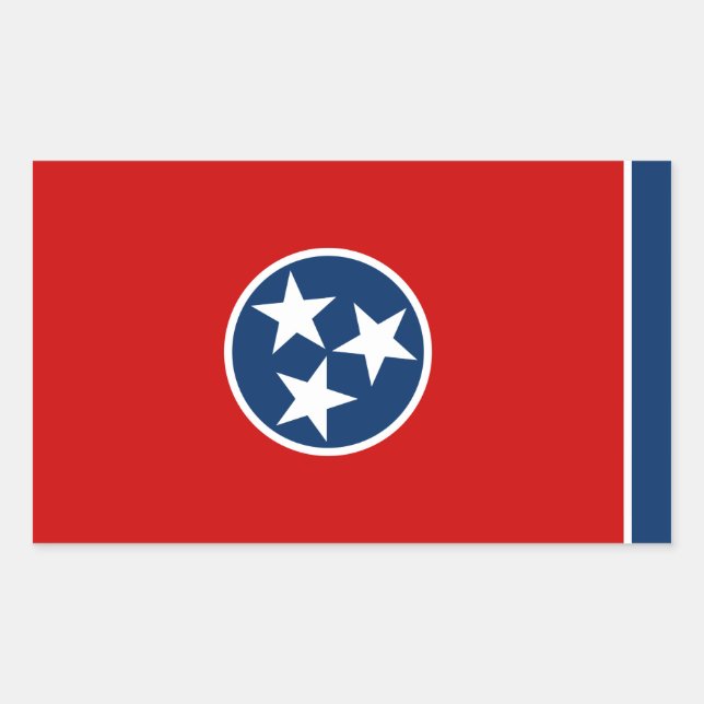 Tennessee State Flag Rectangular Sticker (Front)