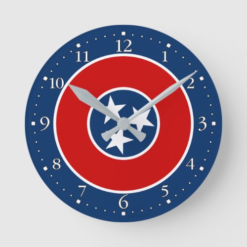 Tennessee State Flag Round Clock