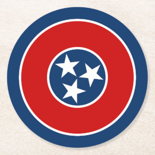 Tennessee State Flag Round Paper Coaster