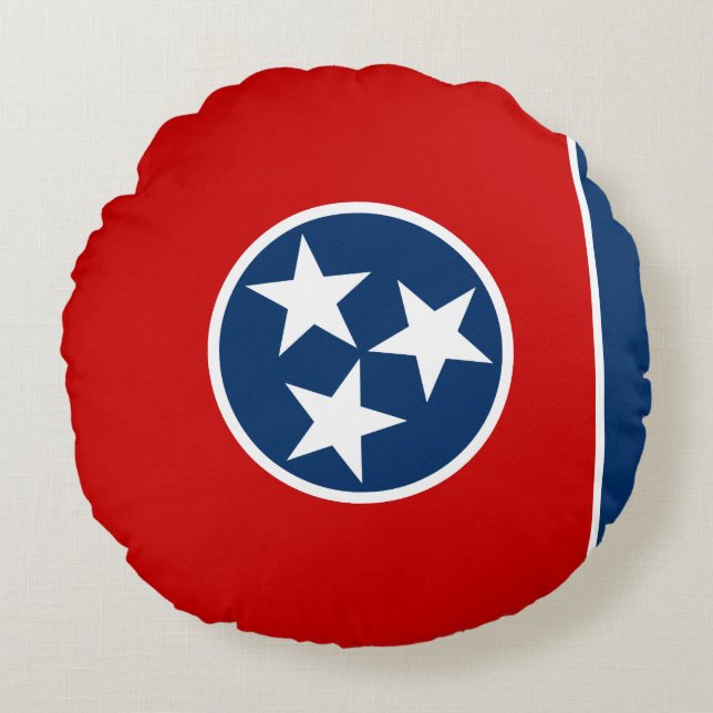 Tennessee State Flag Round Pillow (Front)