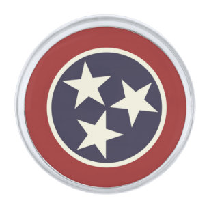 Tennessee state flag silver finish lapel pin