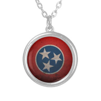 Tennessee State Flag Silver Plated Necklace