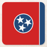 Tennessee State Flag Square Paper Coaster<br><div class="desc">Patriotic Tennessee state flag.</div>