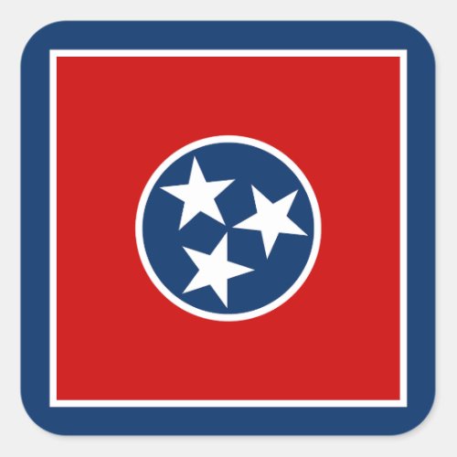 Tennessee State Flag Square Sticker