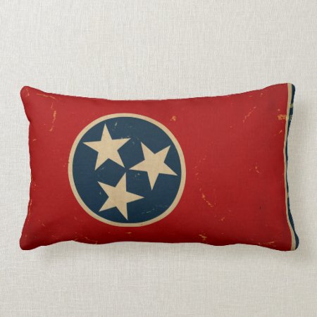 Tennessee State Flag Vintage Lumbar Pillow