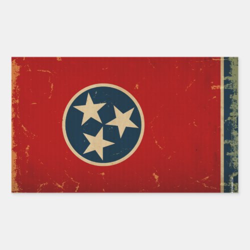 Tennessee State Flag VINTAGE Rectangular Sticker