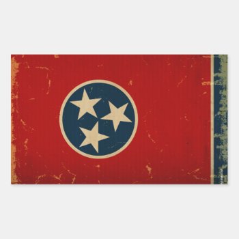 Tennessee State Flag Vintage Rectangular Sticker by USA_Swagg at Zazzle
