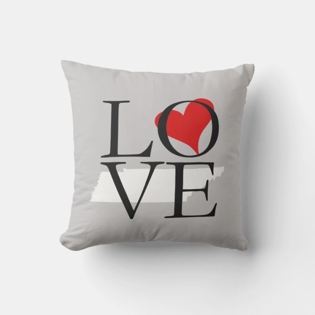 Tennessee State Love Throw Pillow (Front)