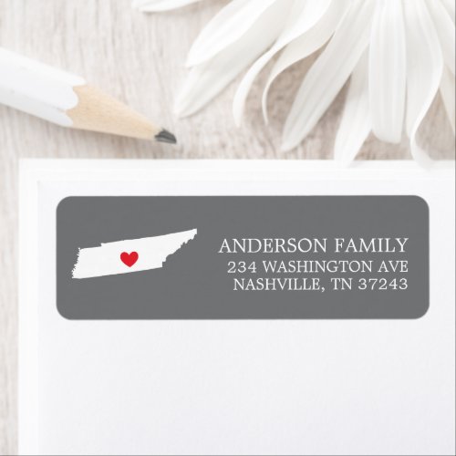 TENNESSEE State  Moving Return Address Label