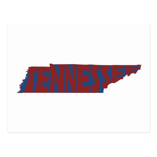 Tennessee State Name Word Art Red Postcard | Zazzle