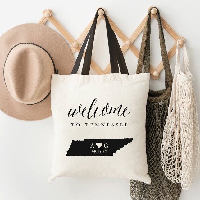 Tennessee State Silhouette Wedding Welcome Tote Bag (Creator Uploaded)
