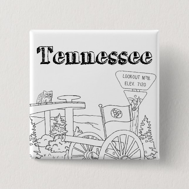 Tennessee State Symbols Volunteer State Images Button (Front)