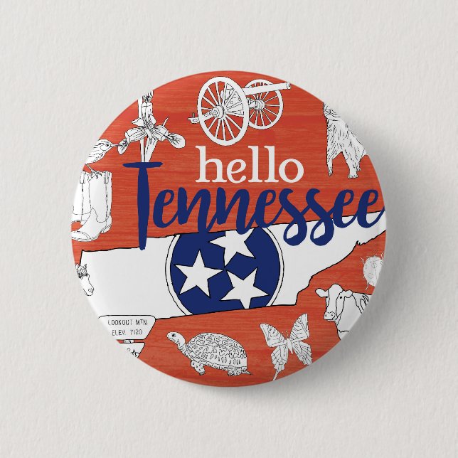 Tennessee State Symbols Volunteer State Images Button (Front)