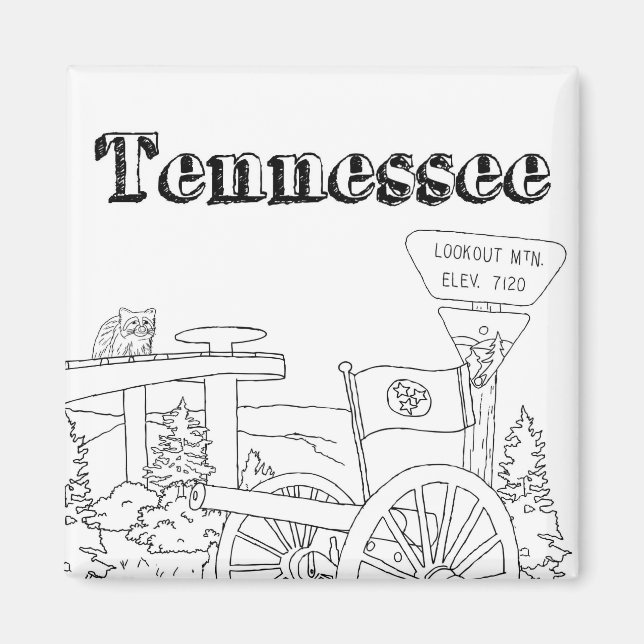 Tennessee State Symbols Volunteer State Images Magnet (Front)