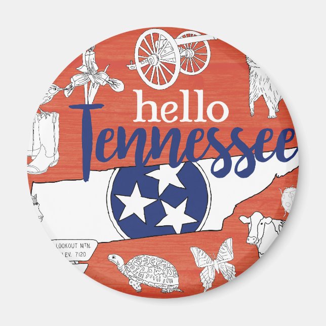 Tennessee State Symbols Volunteer State Images Magnet (Front)