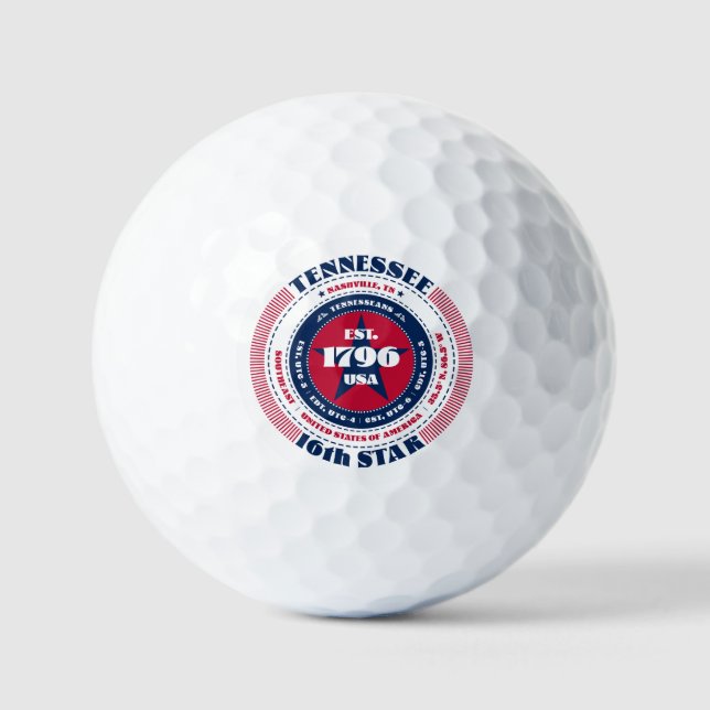 Tennessee Statehood Patriotic Gift Golf Balls (Front)