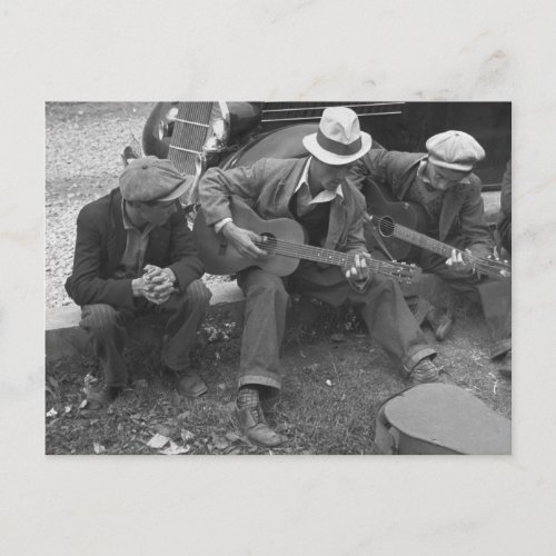 Tennessee Street Musicians 1930s Postcard