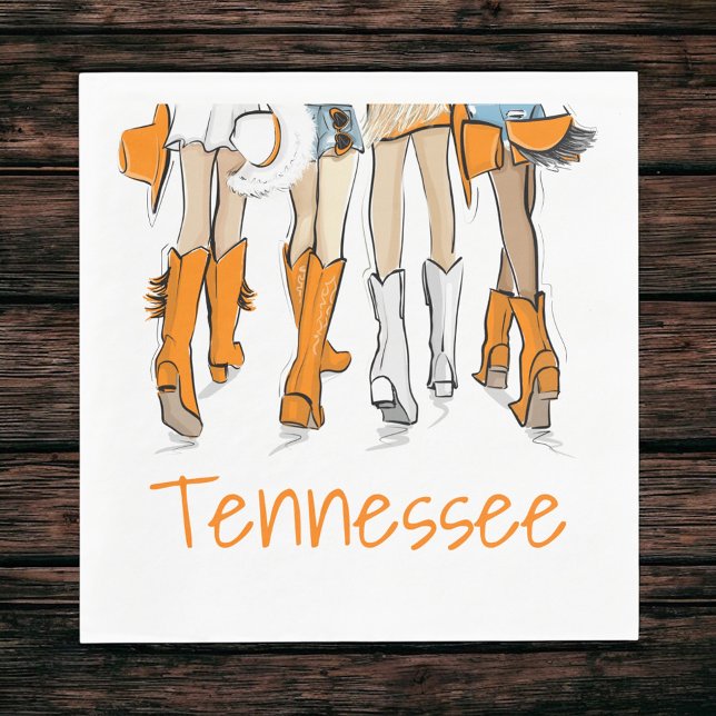 Tennessee Tailgate Girls Cocktail Game Day Napkins (Creator Uploaded)