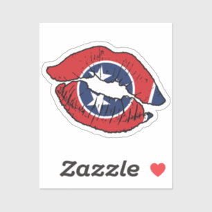 Tennessee Tennessean Lipstick Love Flag Sticker
