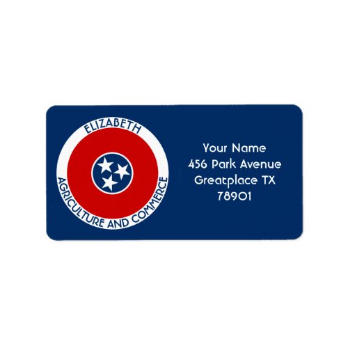 Tennessee The Volunteer State Personalized Flag Label