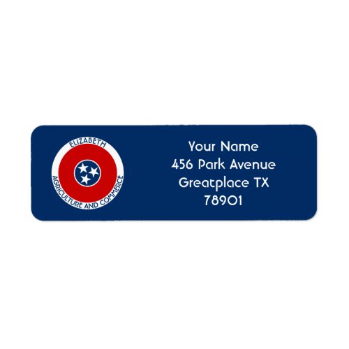 Tennessee The Volunteer State Personalized Flag Label