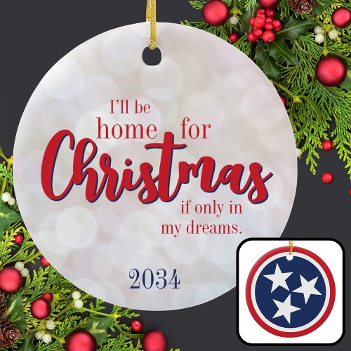 Tennessee TN Home Christmas Red White Year Classic Ceramic Ornament