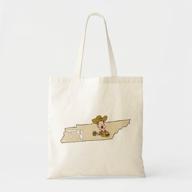 Tennessee TN State Map & Nashville Music Tote Bag (Front)