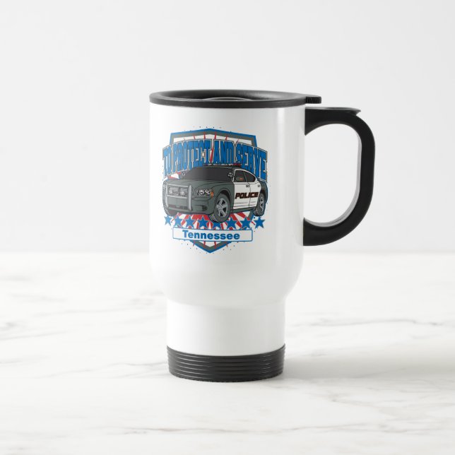 Tennessee To Protect and Serve Police Squad Car Travel Mug (Right)