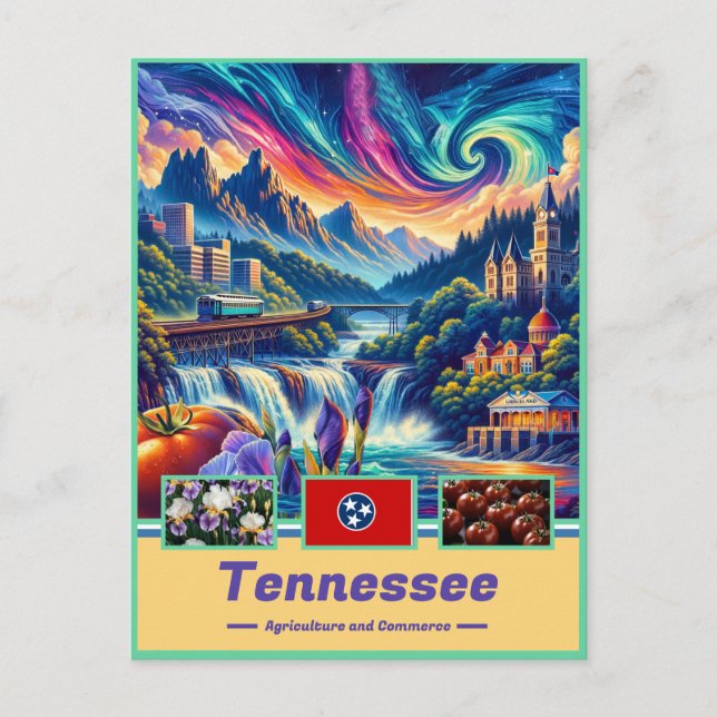 Tennessee Treasures Vibrant Landmarks Postcard (Front)