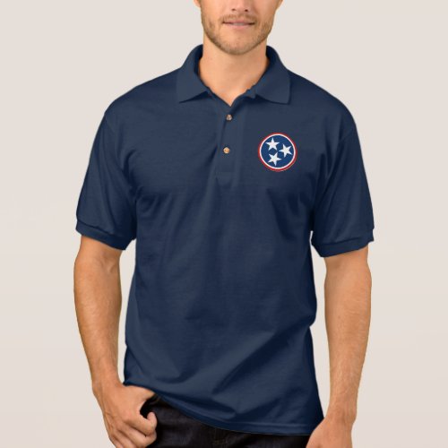 Tennessee Tri Star Flag Volunteers Polo Shirt