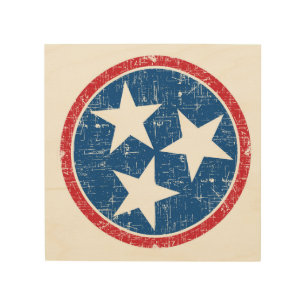 Tennessee Tri Star Wood Wall Art