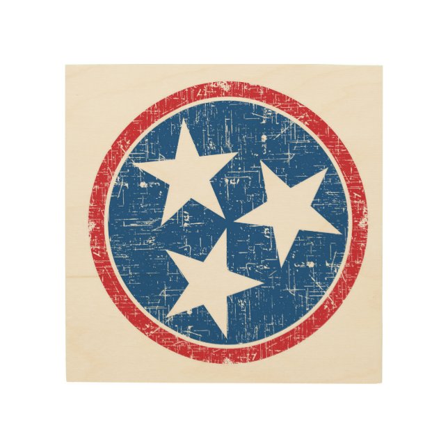 Tennessee Tri Star Wood Wall Art (Front)